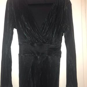 Rachel Roy green and black pleated dress